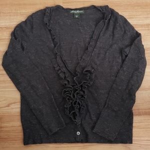 Eddie Bauer Ruffle Button-up cardigan